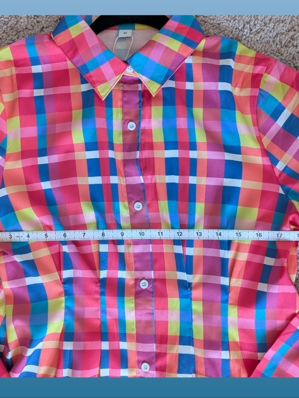 NWT Made With Love Vibrant Plaid Shirt Dress - Size M - Picture 8 of 11